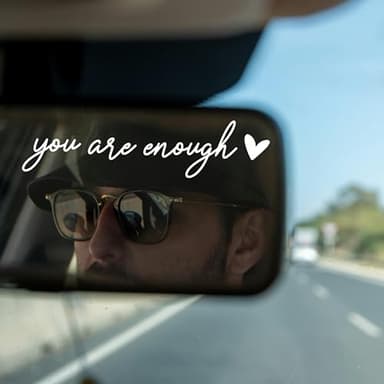 8 Styles Hello Beautiful Mirror Decal Rear View Mirror Sticker Passenger Princess Car Decor Vanity Accessories for Women Self Affirmations Mirror Window Decal Gift - Image 6