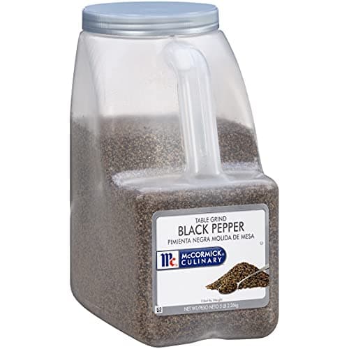 McCormick Culinary Table Grind Black Pepper, 5 lb - Five Pound Container of Table Ground Black Pepper with Piney Flavor, Best on Vegetables, Rubs and Bisques - Image 1