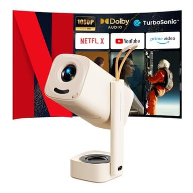 Yaber T1 Pro Mini Projector with WiFi and Bluetooth, Dolby Audio & Turbo Sonic Bass, Auto Focus & Keystone, Native 1080 FHD with HDR10, Portable Projector for Outdoor Indoor Use - Image 1
