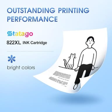Statago 822XL Ink Cartridges Remanufactured Replacement for Epson 822 822XL T822 Ink Cartridge, 822xl Black Combo Pack for Workforce Pro WF-3820 WF-4833 WF-4830 WF-4820 Printer (2 Black) - Image 4