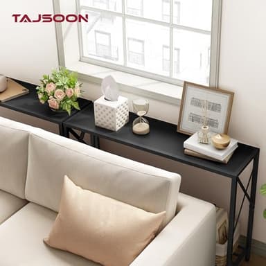 Tajsoon Console Table, 2-Tier Entryway Table, 41.8”L Narrow Sofa Tables with Shelves, Behind The Couch, for Entrance, Hallway, Living Room, Foyer, Corridor, Office, Black - Image 4