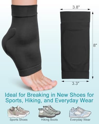 PGRODE Achilles Tendon Sleeve with Silicone Heel Protector Cushion Pad, Achilles Tendonitis Support Compression Socks for Women Plantar Fasciitis, Bursitis, Heel Pain Relife, 1 Pair (Black) - Image 5