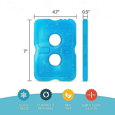 Healthy Packers Ice Packs for Lunch Bags - Original Cool Pack | Slim & Long-Lasting Reusable Ice Pack for Lunch Box, Lunch Bag and Cooler | Freezer Packs for Coolers (3 Pack) - Image 4
