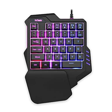 RedThunder One Handed Gaming Keyboard RGB Backlit 35 Keys Portable Mini Gaming Keypad Ergonomic Game Controller for PC Gamer - Image 1