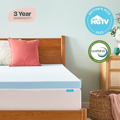 LINENSPA Memory Foam Mattress Topper - 3 Inch Gel Infused Memory Foam - Plush Feel - Cooling and Pressure Relieving - CertiPUR Certified - Dorm Room Essentials - Twin XL Size - Image 5