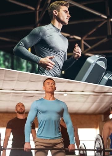 baleaf Men's Long Sleeve Running Shirts Workout Tops Quick Dry SPF Rash Guard Lightweight Hiking Sun Protection t Shirt Khaki 2XL - Image 5