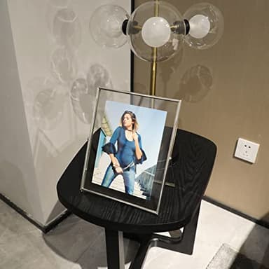 AhaGo Silver Floating Frame (8"x10", Vertical),2 Set, For Picture 7x9, 6x8, 5x7, Tabletop Shelf Photo Frames, Classy Gift For Father's Day, Wedding, Birthday - Image 4