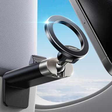 JOYROOM 【360° Metal Ball & Titanium】 Magsafe Airplane Phone Holder, Travel Essentials for Airplane Phone Mount, Universal Travel Phone Holder for Plane, Travel Must Have for iPhone 16 15 14 13 - Image 1