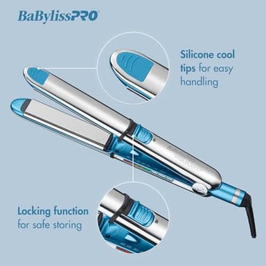 BaBylissPRO Nano Titanium Flat Iron Hair Straightener, 1" Prima Iconic Hair Straightener Iron & Curling Iron for Professional Salon Results and All Hair Types - Image 3