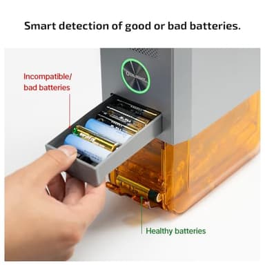 OLIGHT Ostation X Battery Charger Exclusively for Rechargeable AA NiMH Comes with 32 Batteries, 3 in 1 Design, Charging&Testing&Storage, No Polarity Check Needed, Bad Battery Detection, APP Control - Image 7