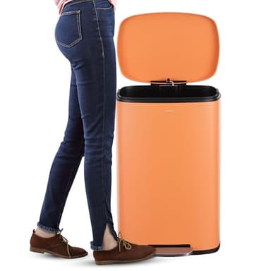 happimess HPM1006K Connor Rectangular 13.2-Gallon Trash Can with Soft-Close Lid and Free Mini Trash Can, Carrot Cake, Fingerprint Resistant, Modern, Minimalistic for Home, Kitchen, Bedroom, Bathroom - Image 5