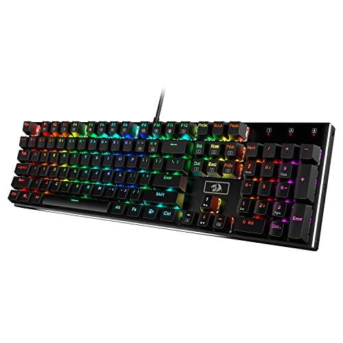 Redragon K556 RGB LED Backlit Wired Mechanical Gaming Keyboard, 104 Keys Hot-Swap Mechanical Keyboard w/Aluminum Base, Upgraded Socket and Noise Absorbing Foams, Soft Tactile Brown Switch - Image 1