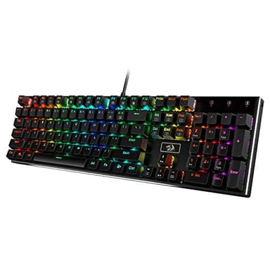 Redragon K556 RGB LED Backlit Wired Mechanical Gaming Keyboard, 104 Keys Hot-Swap Mechanical Keyboard w/Aluminum Base, Upgraded Socket and Noise Absorbing Foams, Soft Tactile Brown Switch - Image 1