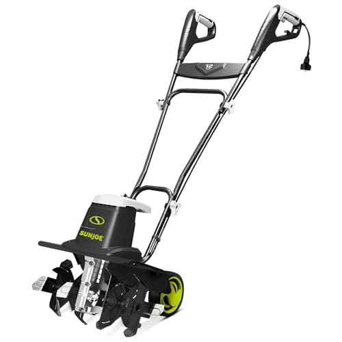 Sun Joe Electric Garden Tiller Cultivator, Steel Tines, 12 Amp, 16 Inch, Black - Heavy-Duty Gardening Machine & Equipment for Gardens, Lawns & Yards, TJ603E - Image 1