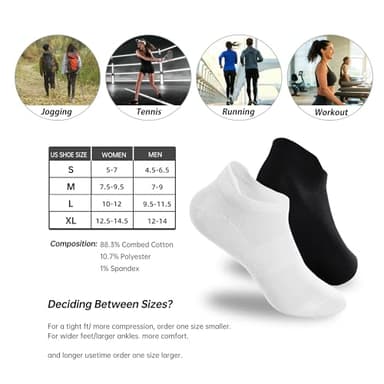 Varietyou Ankle Socks Women's and Mens - 6/10 Pairs Low Cut Tab & No Show Athletics Running Socks - Image 2