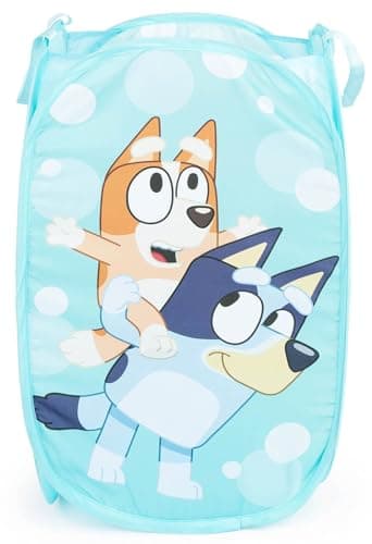 Jay Franco Bluey & Bingo Pop Up Hamper - Mesh Laundry Basket/Bag with Durable Handles - Storage for Clothes or Toys - Image 1
