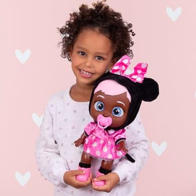 Cry Babies Disney Nurturing Baby Doll Inspired by Minnie Mouse, Dressed Up in The Iconic Pink Dress and Cries Real Tears for Kids Age 18 Months and Up - Image 5