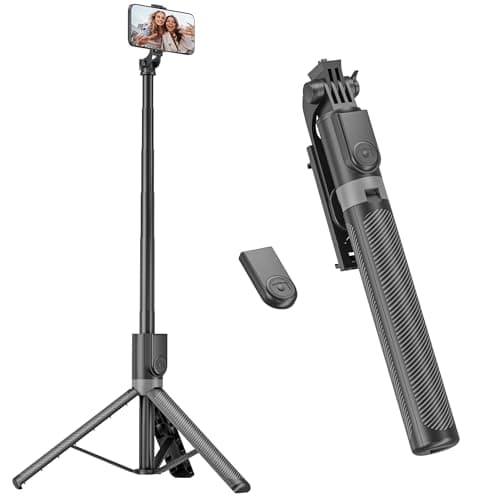 RISEOFLE 71” Phone Tripod & Selfie Stick, Portable All in One Extendable Cell Phone Tripod Stand, with Wireless Remote Control for iPhone/Samsung/Android/Camera - Image 1