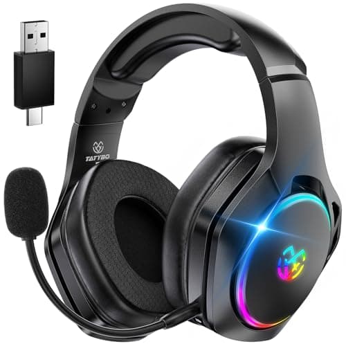 Wireless Gaming Headsets for Ps5 Ps4 PC, 2.4GHz USB & Type-C Gaming Headphones, 40H+ Hrs & 7.1 Surround Sound with Noise Canceling Microphone for Switch Phone - Image 1