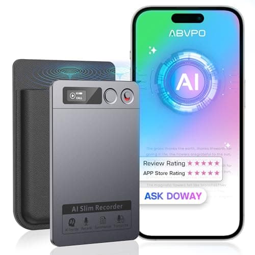 AI Voice Recorder, Note Voice Recorder - Transcribe & Summarize, AI Noise Cancellation Technology, Supports 152 Languages, 64GB Memory APP Control Audio Recorder for Lectures, Meetings, Calls, Gray - Image 1