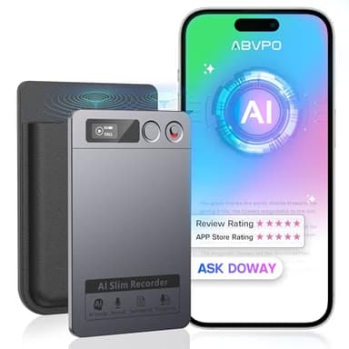 AI Voice Recorder, Note Voice Recorder - Transcribe & Summarize, AI Noise Cancellation Technology, Supports 152 Languages, 64GB Memory APP Control Audio Recorder for Lectures, Meetings, Calls, Gray - Image 1