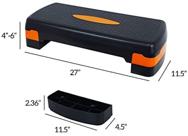 Fitvids Adjustable Workout Aerobic Stepper Step Platform Trainer, 27-Inch, Black/Orange - Image 6