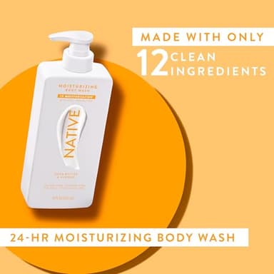 Native Moisturizing Body Wash Contains Naturally Derived Ingredients | For Women & Men, Sulfate, Paraben, & Dye Free Leaving Skin Soft and Hydrated | Shea Butter & Almond 18 oz - Image 6