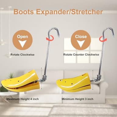 UHIAGREE Boot Stretchers for Cowboy Boots, Adjustable Boot Stretcher for Women Men Thick High Instep & Wide Feet (For Women's 9-14, Men's 8-13) - Image 4