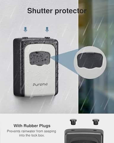 Puroma Lock Box, Large Key Lock Box Resettable Combination Code Lockbox, Portable Wall Mount Lockbox Security Safe Box for Outside Outdoor Home Office Door Handle House Key, Gray (1 Pack) - Image 8