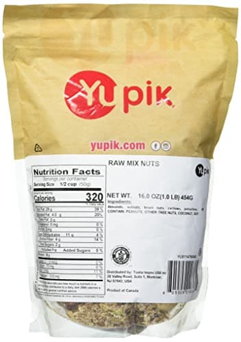 Yupik Raw Mix Nuts, 1 lb, Premium Natural Mixed Nuts with Almonds, Walnuts, Pistachios, Cashews, and Brazil Nuts, Healthy Snack,Brown, Pack of 1 - Image 2