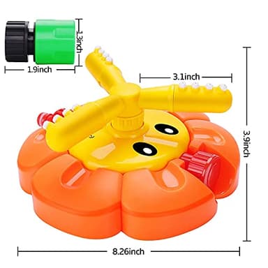 Water Sprinkler for Kids Toddlers Sprinklers with Roating Spray Nozzles Attaches Garden Water Hose Outdoor Play Outside Toys 3-4 Summer Backyard Lawn Game Yard Water Toy for Kids 3-5 4-8 Boy Girl - Image 2