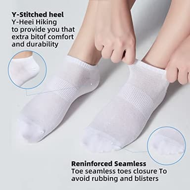 inhees 8 Pairs Ankle Socks Women's and Men Thin Athletic Running Cotton Low Cut No Show Socks - Image 4