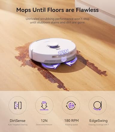 Narwal Freo X Ultra Robot Vacuum and Mop Combo, 8200Pa Robot Mop & Vacuum, Auto Mop Drying/Washing, Self-Empty, Zero-Tangling, DirtSense™, Maintenance-Free Base Station (Renewed) - Image 4