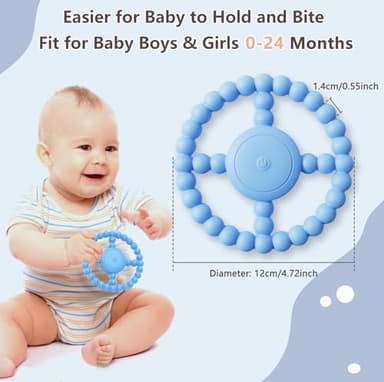 Vibrating Sensory Chew Toy, Teether Teething Toys for Babies6-12 8-18 Months, Sensory Toys for Kids with Autism&Toddler Travel Essential,1-2 Year Old Christmas Boys Girls Gifts idea(Blue) - Image 4