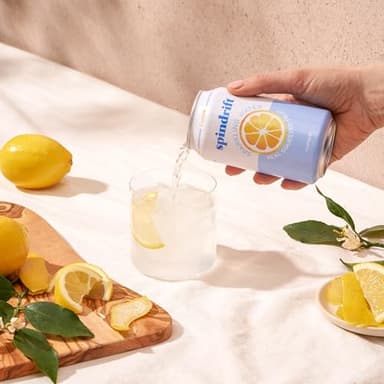 Spindrift Sparkling Water, Lemon Flavored, Made with Real Squeezed Fruit, 12 Fl Oz Cans, Pack of 24 (Only 3 Calories per Can) - Image 5