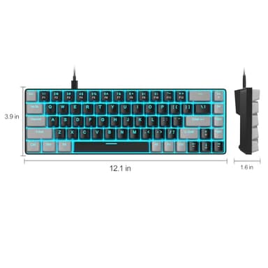 MageGee Portable 60% Mechanical Gaming Keyboard, MK-Box LED Backlit Compact 68 Keys Mini Wired Office Keyboard with Red Switch for Windows Laptop PC Mac - Black/Grey - Image 9