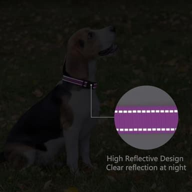 PenSeepet Reflective Dog Collar Padded with Soft Neoprene Breathable Quick Release Basic Dog Collars for Medium Large Dogs Dark Magenta - Image 5