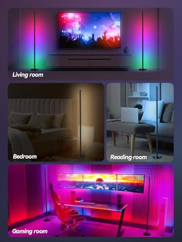 Corner Floor Lamp, LED Corner Lamp with App and Remote Control, RGBICW 16 Million DIY Colors & 68+ Scene, Music Sync, Color Changing Smart Ambient Light for Living Rooms, Bedrooms, and Gaming Rooms - Image 7
