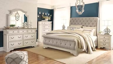 Signature Design by Ashley Realyn | French Country 7-Drawer Two-Tone Dresser – Fully Assembled, Decorative Corbels, Chipped White with Distressed Wood Top - Image 14