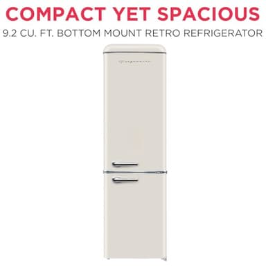 Frigidaire RETRO 9.2 Cubic Foot Fridge with Bottom Mount Freezer, 9.2 cu. ft, VANILLA - Image 2