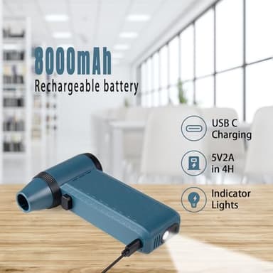 VEELAM Air Duster Air Blower, Compressed Air Duster Electric, Handheld Violent Mini Fan for Computer Keyboard Electronics Car Clean,130000RPM - Image 4