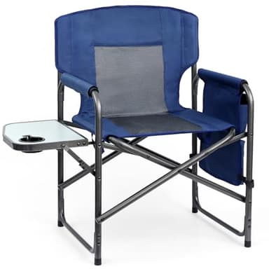 Yestomo Directors Chair, Camping Chairs for Adults, Heavy Duty Side Table, Lawn Chairs with Side Pockets Carry Straps - Image 1