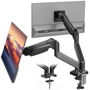 BONTEC Monitor Arm Desk Mount, Gas Spring Monitor Stand, Adjustable Full Motion VESA with C Clamp & Grommet Base, Supports 6.6-19.8lbs LCD/LED Tilt, Swivel, Rotation (Dual Arms, 13-32 Inch) - Image 1