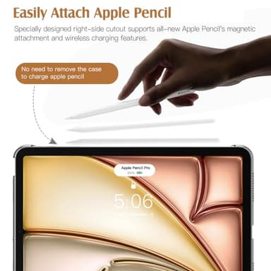 TiMOVO for iPad Air 11 Inch Case (M3/M2-2025/2024), iPad Air 5th Generation 2022/4th Gen 2020 10.9 Inch, Slim Hard Translucent Back Cover, Support Auto Wake/Sleep - Black - Image 3