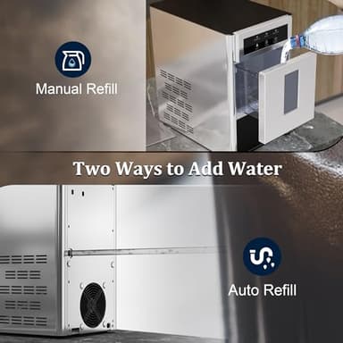 Zyerch Nugget Ice Maker, 44Lbs/24H Countertop Ice Makers, Self-Cleaning Ice Machine with 4.4 Lbs Basket, Auto Water Refill, Chewable Pebble Ice Maker for Home Kitchen Party - Image 6