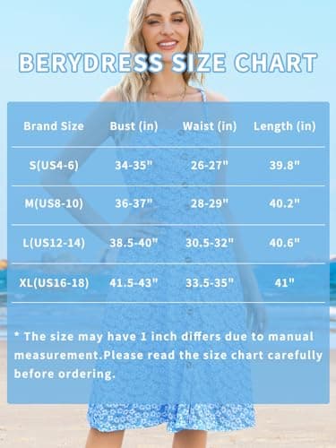 Berydress Women's Casual Beach Summer Dresses Solid Cotton Flattering A-Line Spaghetti Strap Button Down Midi Sundress (L, 6046-Black) - Image 5