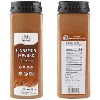 52USA Organic Cinnamon Powder,1 lb (16oz),Pure Ground Cinnamon, 100% Certified,Premium Quality Spice-Great for Baking,Cooking and Drinks,Additive Free, USDA & Kosher Certified, Non-GMO,Gluten Free - Image 2