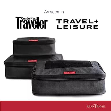 LeanTravel Compression Packing Cubes for Travel Organizers with Double Zipper (6-Pack (2L+2M+2S), Black) - Image 6