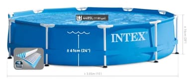 INTEX 28201EH Metal Frame Above Ground Swimming Pool Set: 10ft x 30in – Includes 330 GPH Cartridge Filter Pump – Puncture-Resistant Material – Rust Resistant – 1185 Gallon Capacity - Image 3