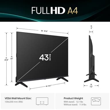 Hisense 43-Inch Class A4 Series FHD 1080p Smart Fire TV (43A4NF, 2025 Model) - DTS Virtual: X, Slim Bezel Design, Alexa Built in - Image 2